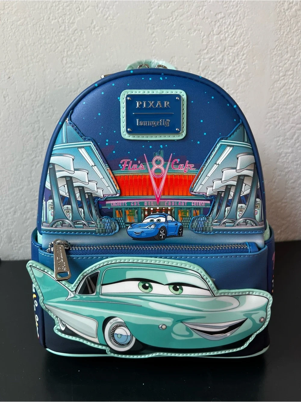 *NEW!* Loungefly Pixar Cars Flo's Cafe Glow In The Dark Mini Backpack - NWT